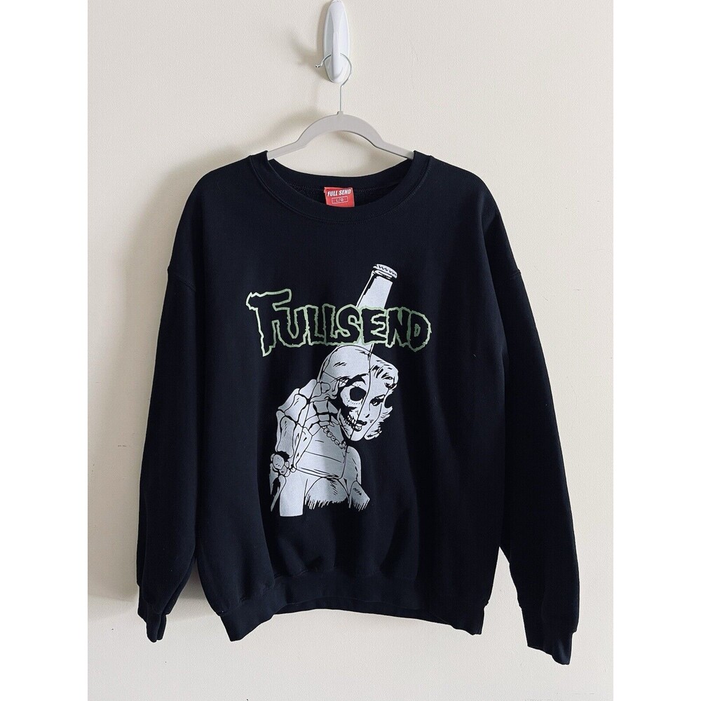 Full‎ Send Nelk Boys Hoodie Lady Skeleton Beer Sweatshirt Men's Large Crew Rare